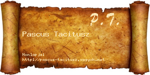 Pascus Tacitusz névjegykártya